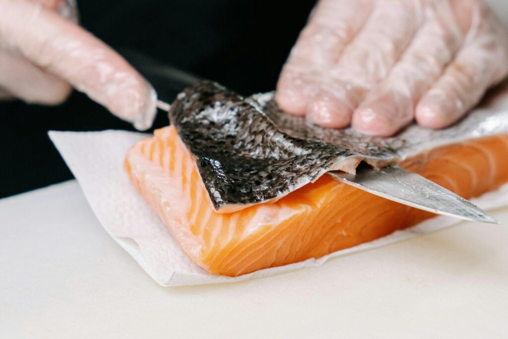 Omega-3 rich fatty fish including salmon and sardines