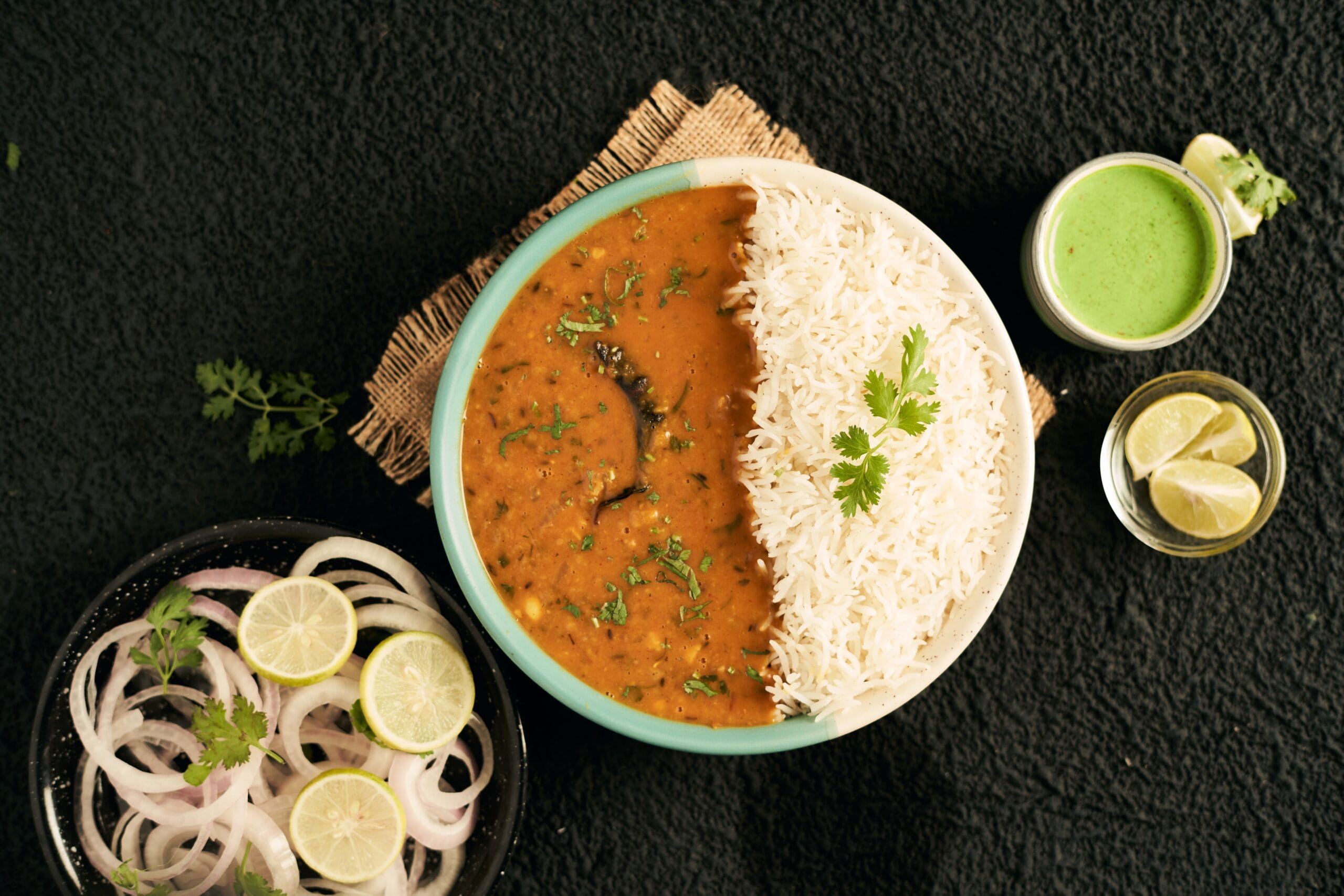 Bowl of dal and rice — a complete vegetarian protein source for vegetarians