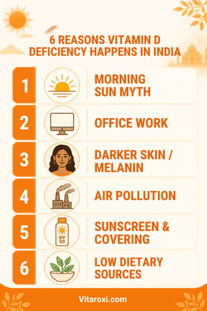 6 Reasons Vitamin D Deficiency Happens in India